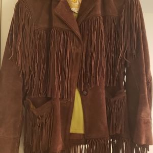 Leather Genuine leather fringe jacket